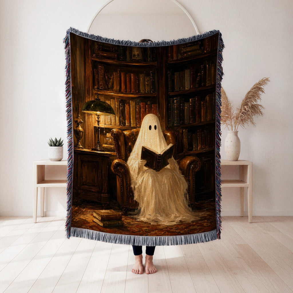 The Armchair Ghost Reader Blanket