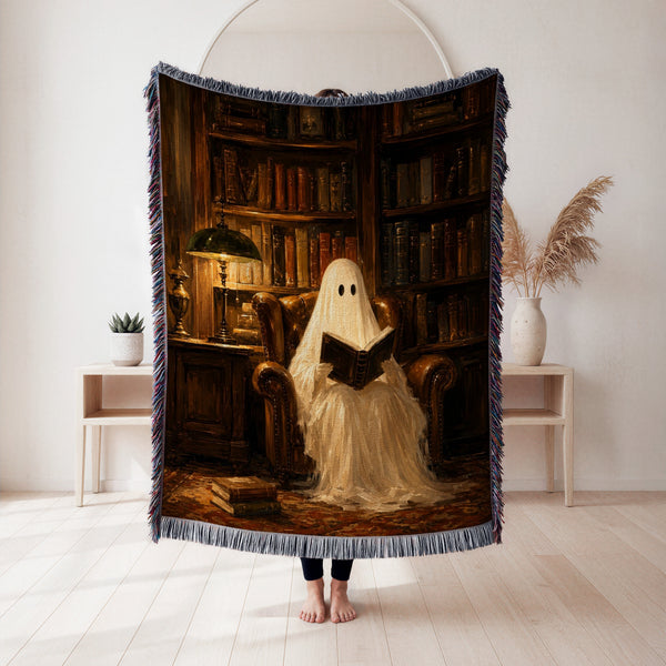 The Armchair Ghost Reader Blanket