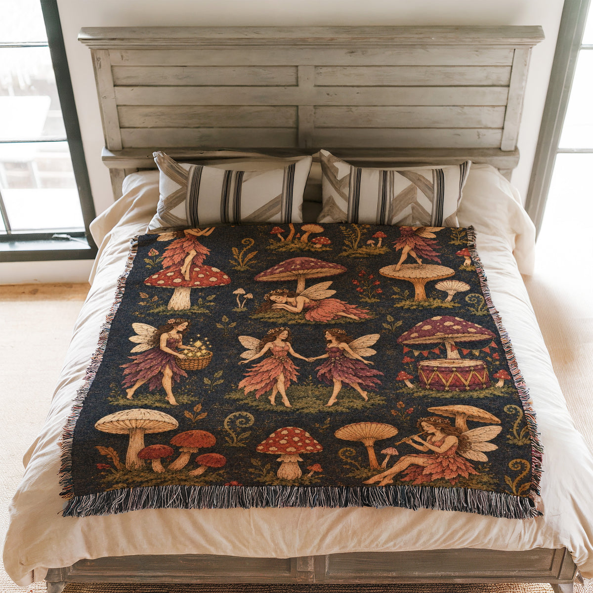 Mushroom Meadow Fairies Blanket