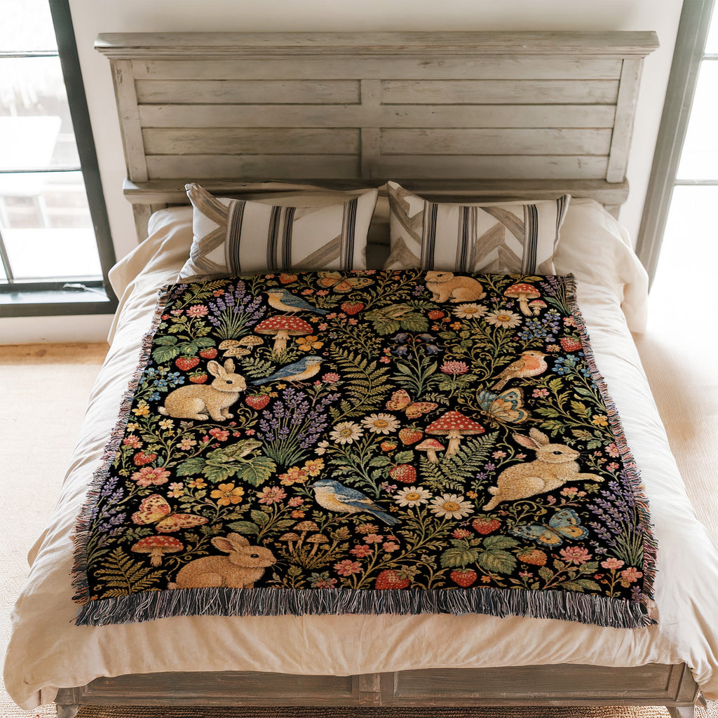 Rabbit & Wildflower Meadow Blanket