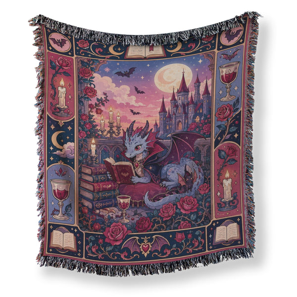 Crimson Castle Dragon Reader Blanket