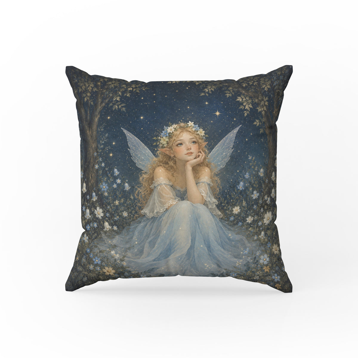 Bluebell Dreamer – Woodland Fairy Pillow Main image