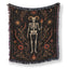 Aries Ram & Flame – Gothic Skeleton Zodiac Blanket