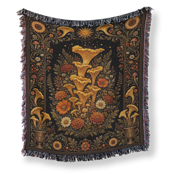 Golden Chanterelle Garden Blanket