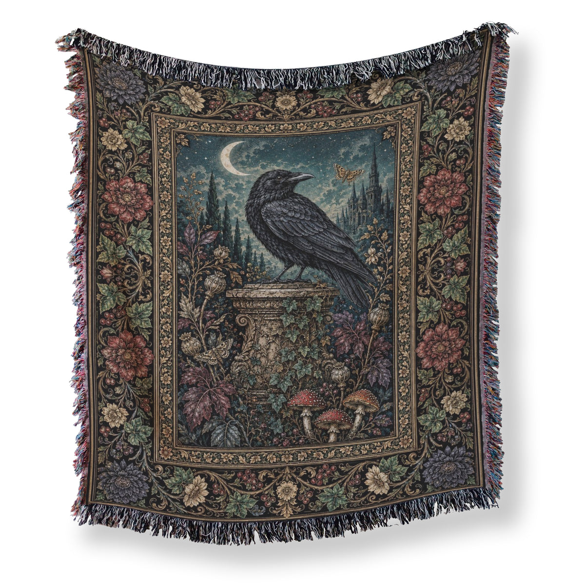 Raven at Moonrise Blanket