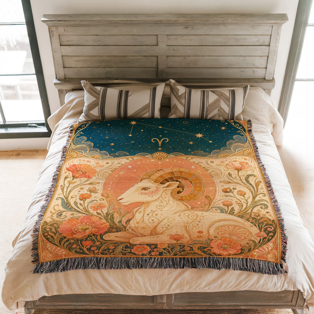Aries Celestial Ram Blanket
