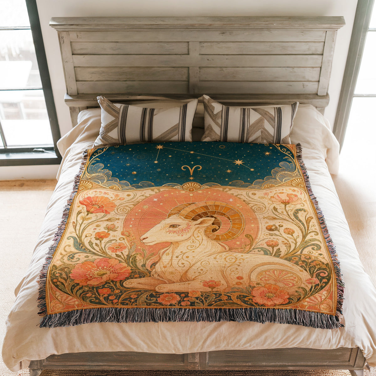 Aries Celestial Ram Blanket
