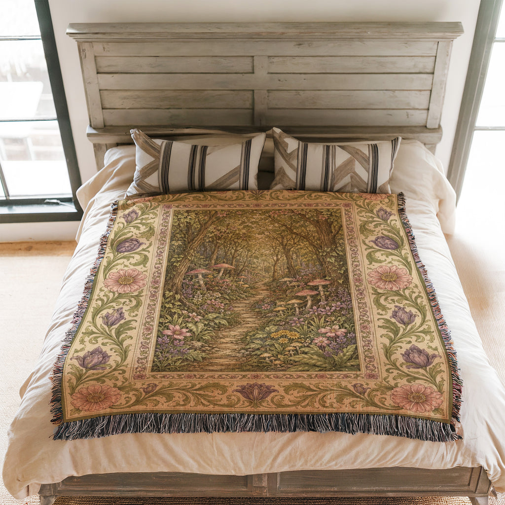 The Rosewood Mushroom Path Blanket