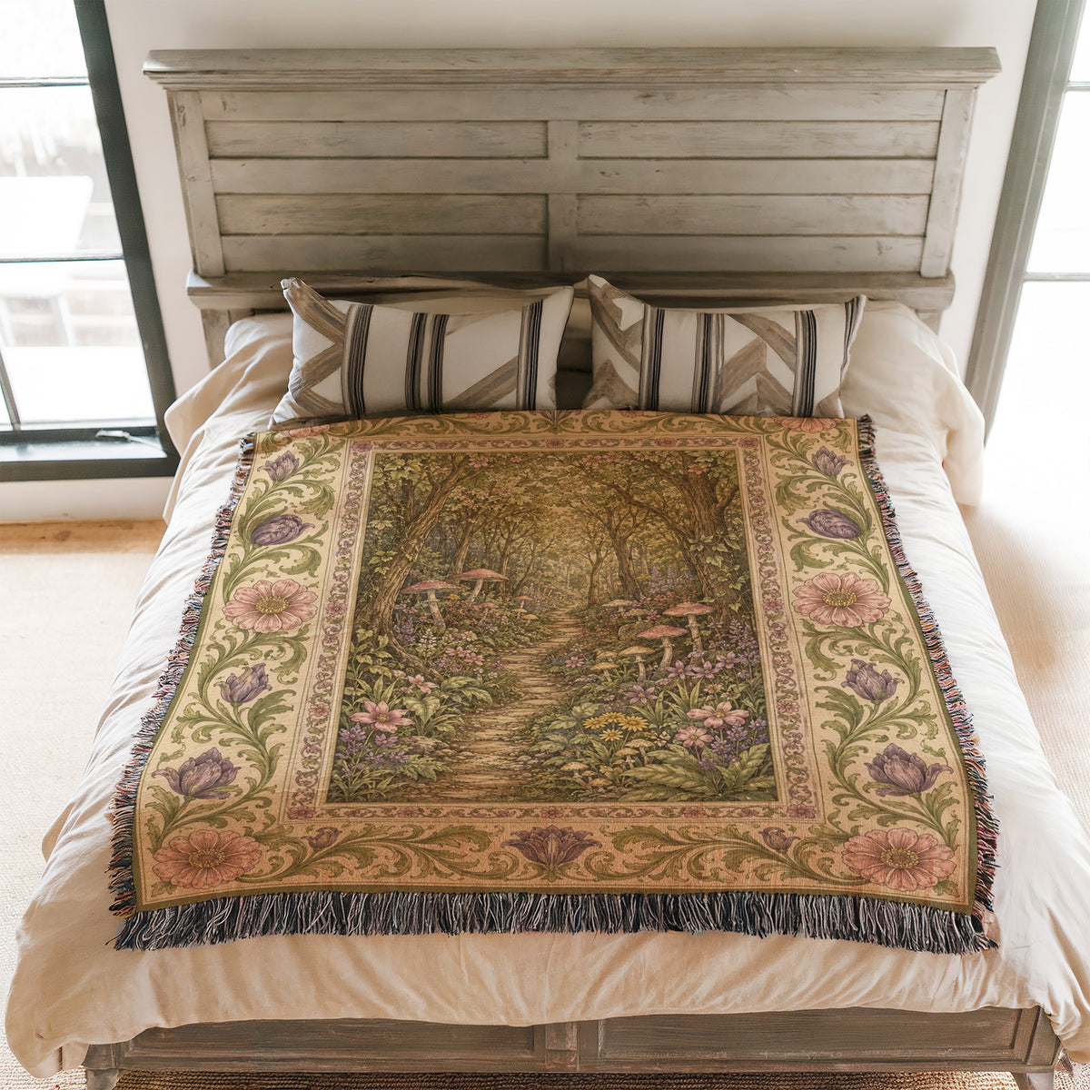 The Rosewood Mushroom Path Blanket