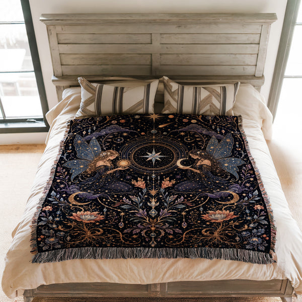 Celestial Twin Fairies Blanket