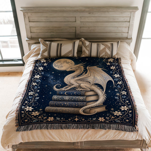Silver Moon Dragon Blanket