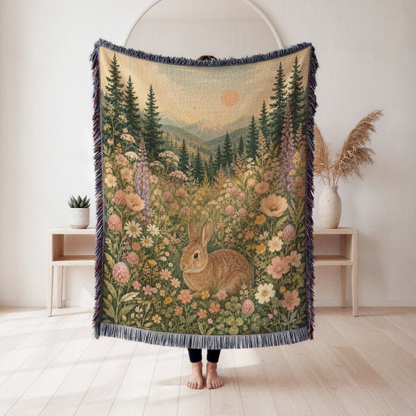 Wildflower Meadow Rabbit Blanket