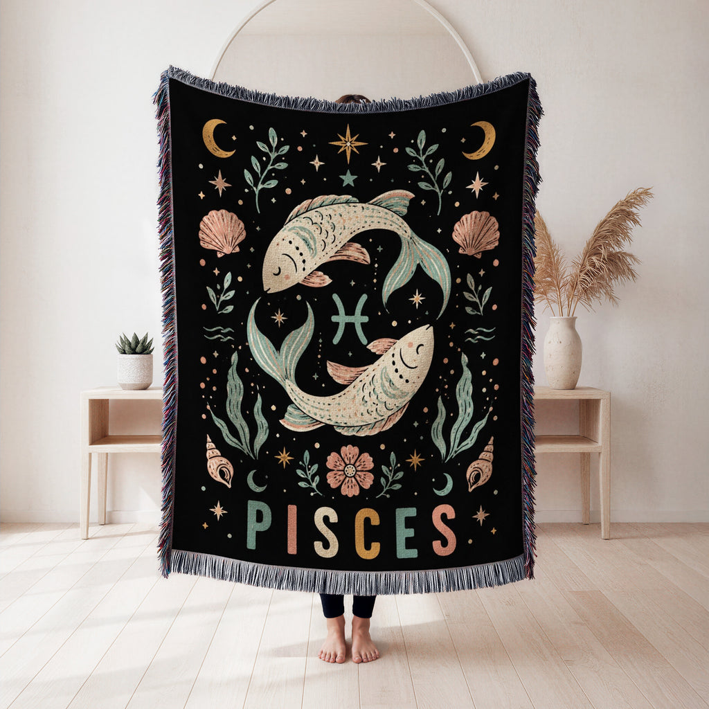 Pisces Celestial Twin Fish Blanket