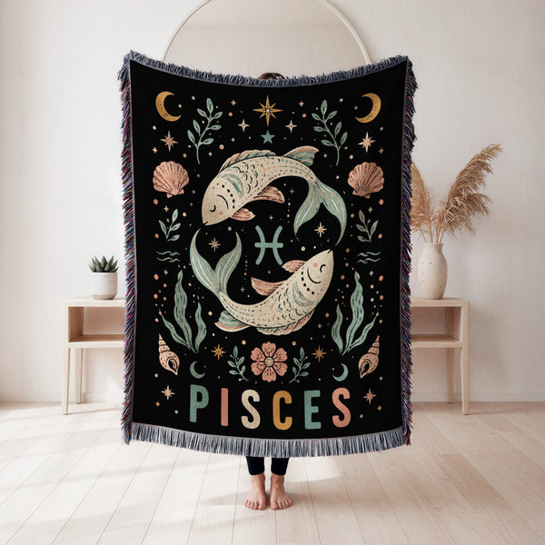 Pisces Celestial Twin Fish Blanket