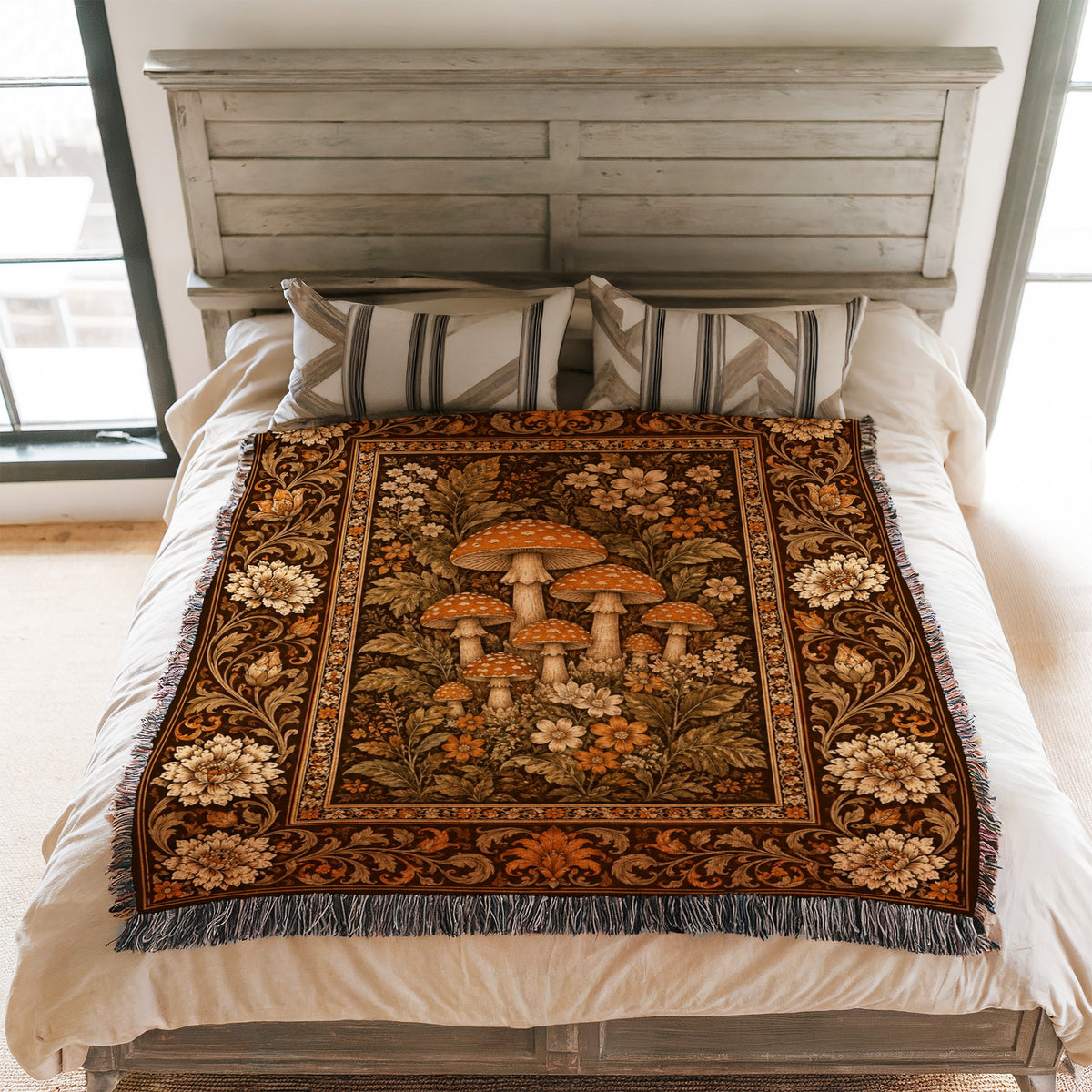 Autumn Toadstool Tapestry Blanket