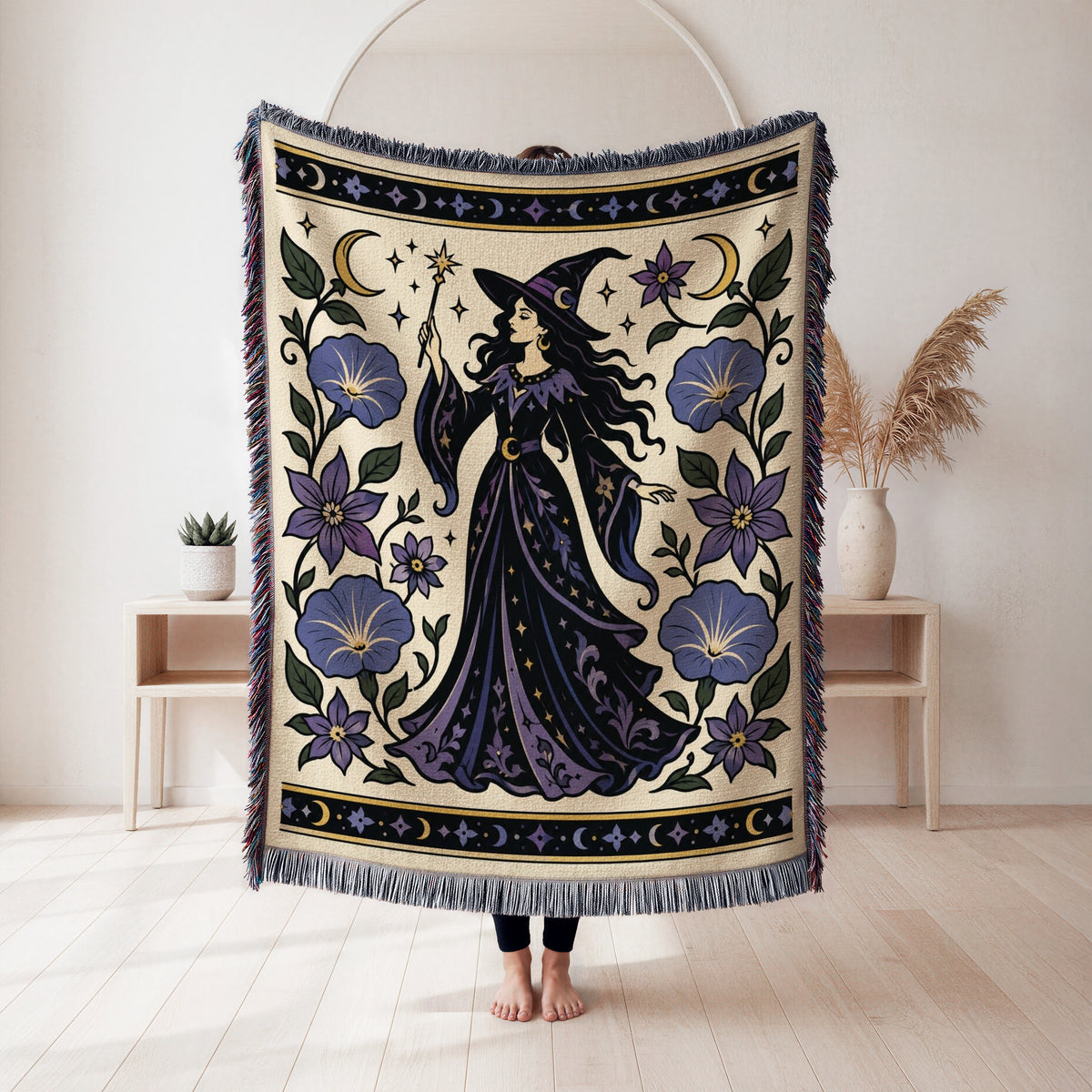 Moonlit Witch & Wildflowers Blanket