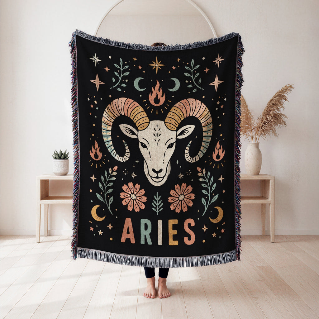 Aries Fire Ram Zodiac Blanket