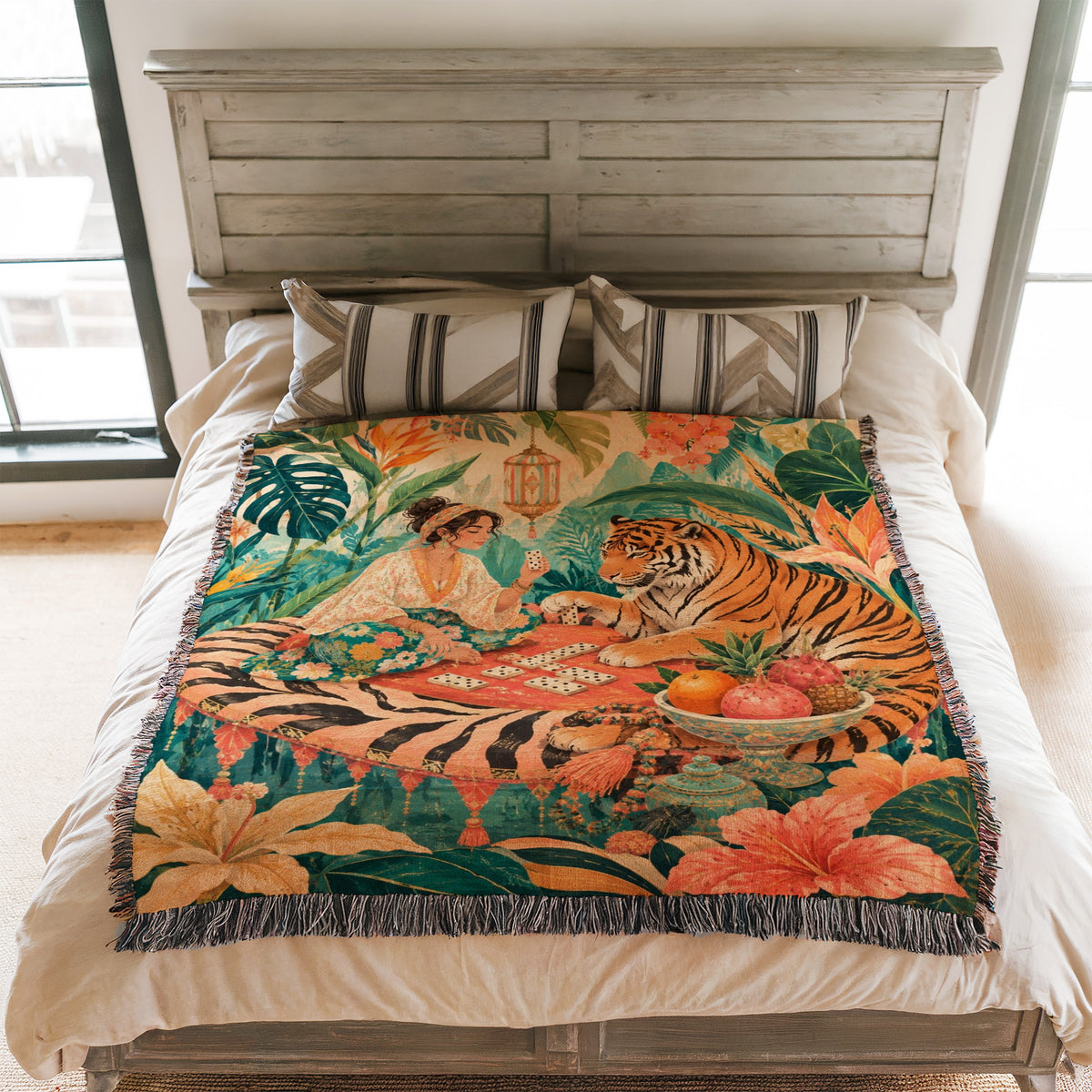 Tiger Card Game Blanket