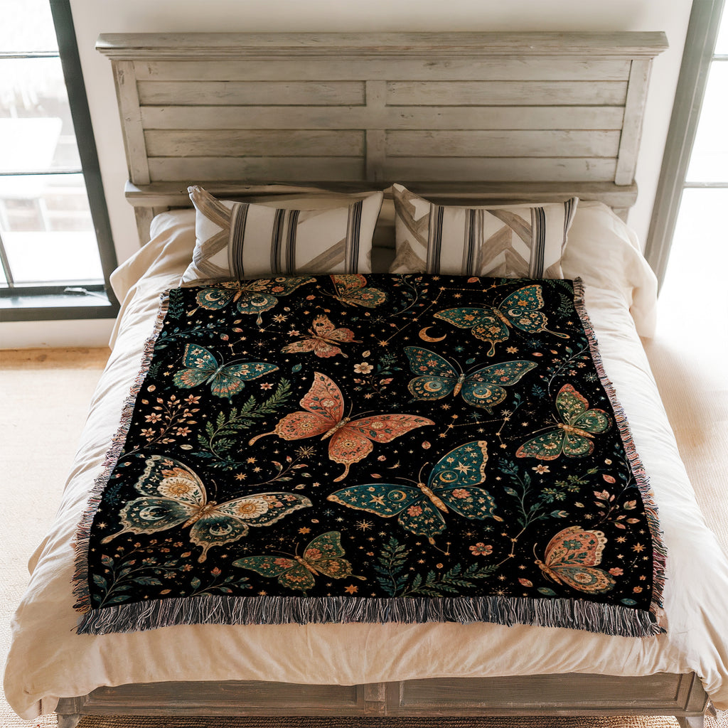 Celestial Butterfly Garden Blanket