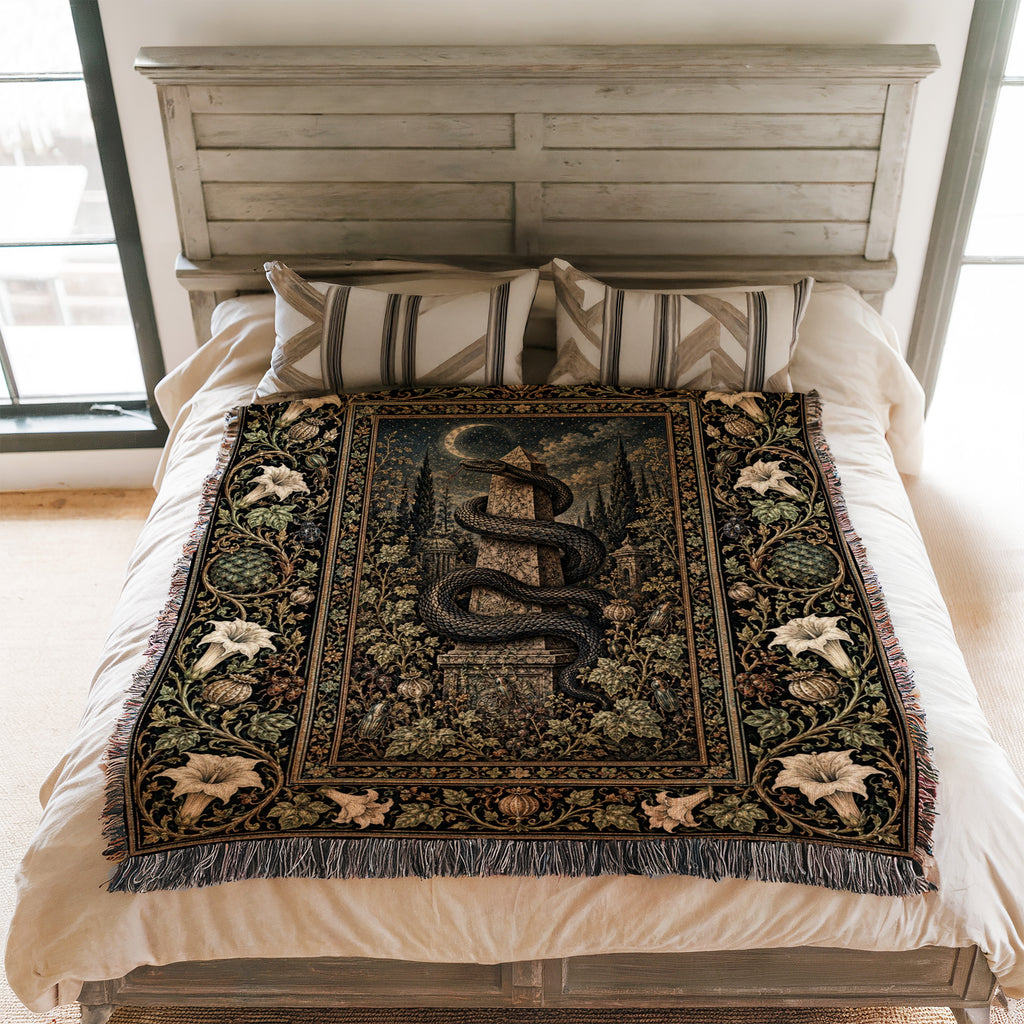 Serpent of the Moonlit Ruins Blanket