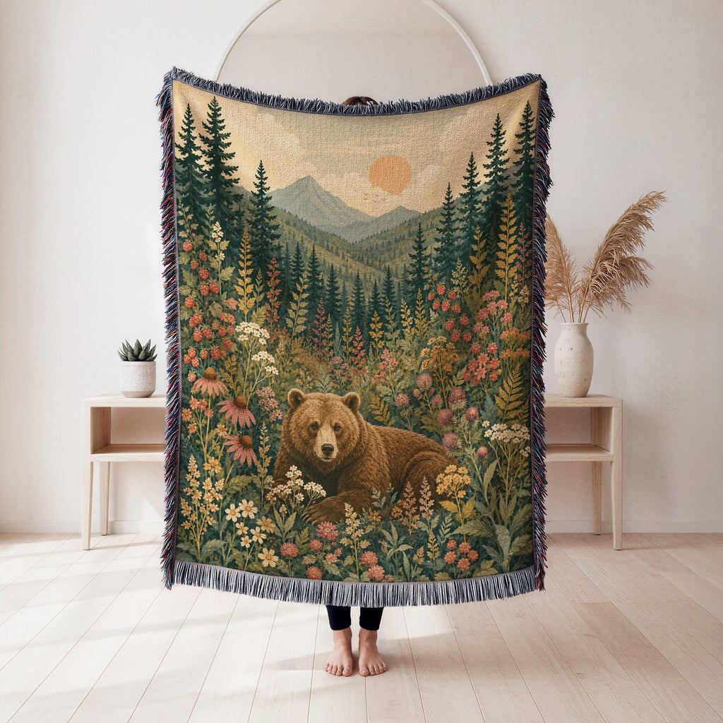 Mountain Meadow Bear Blanket