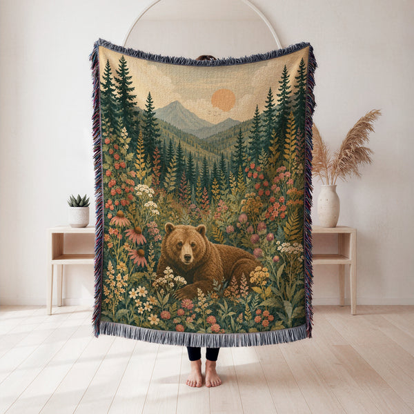 Mountain Meadow Bear Blanket