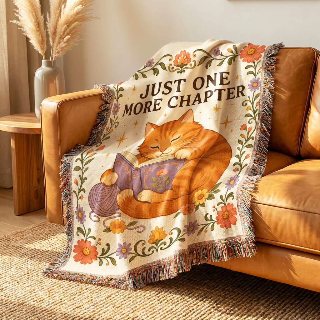 Just One More Chapter Cat Blanket