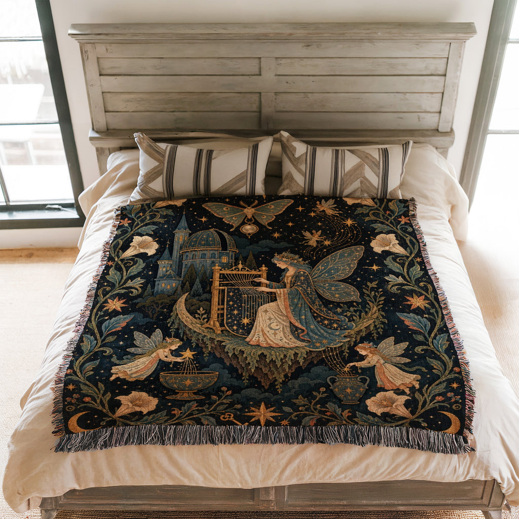 Starlit Harp Fairy Blanket