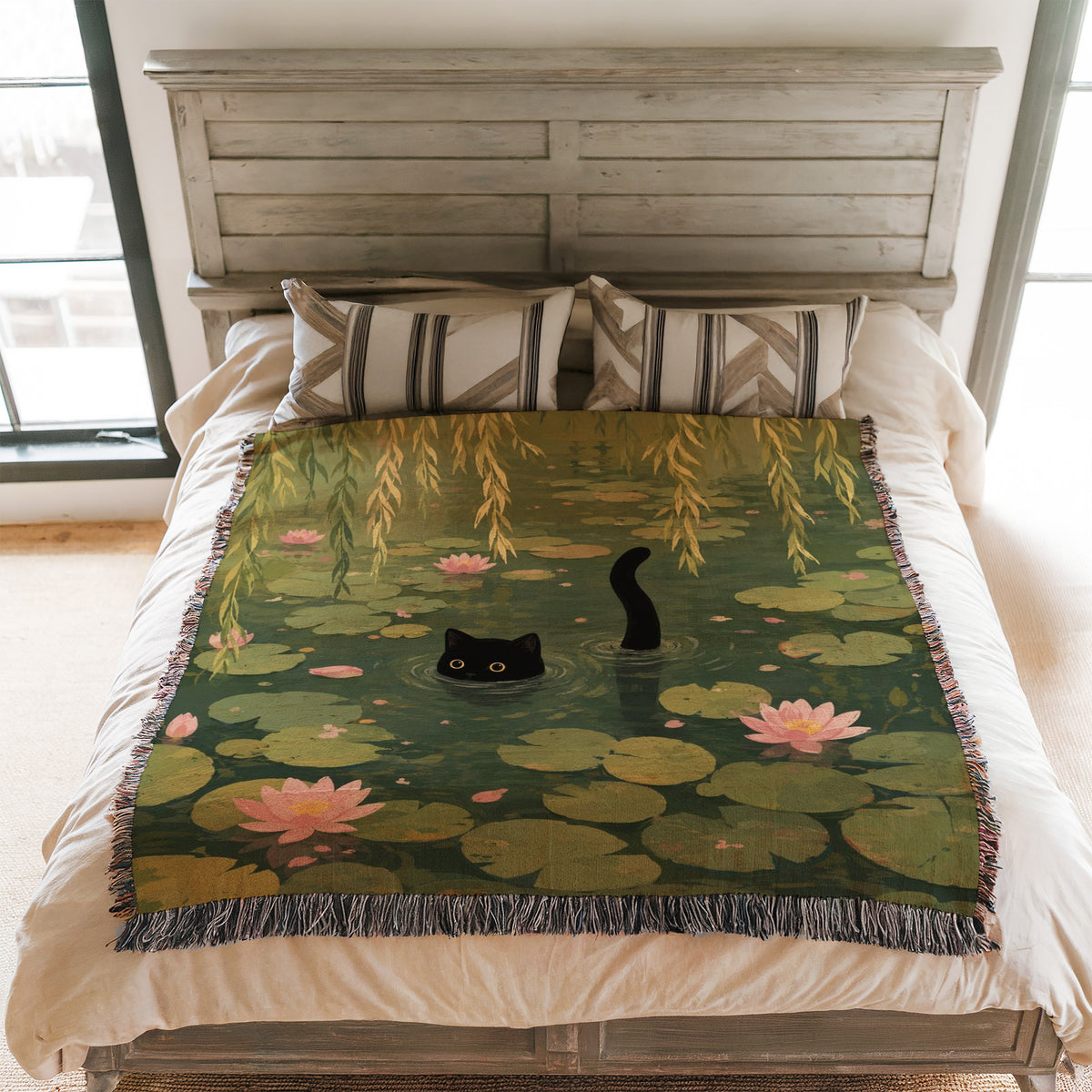 Willow Pond Black Cat Blanket