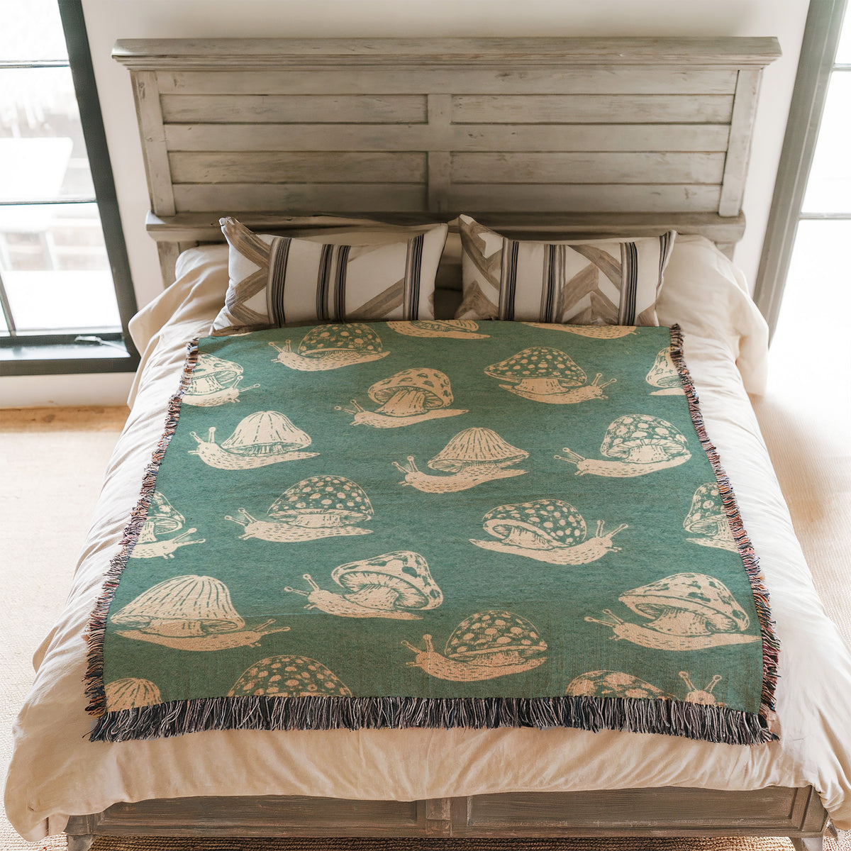 Mushroom Snail Woodland Blanket
