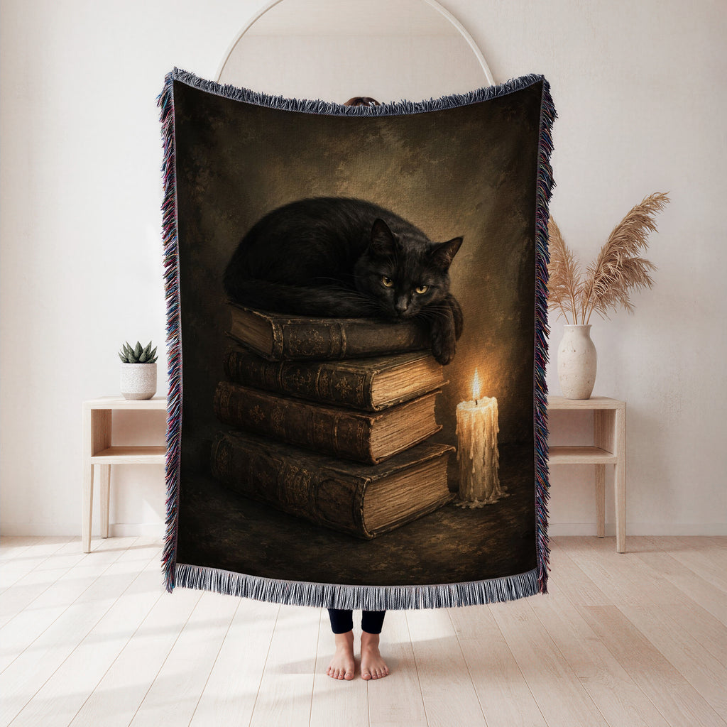 Black Cat & Candlelight Books Blanket