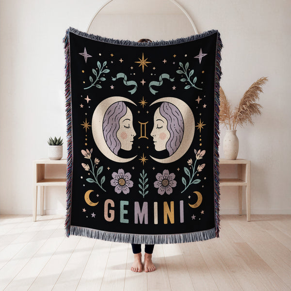 Gemini Moon Twins Zodiac Blanket