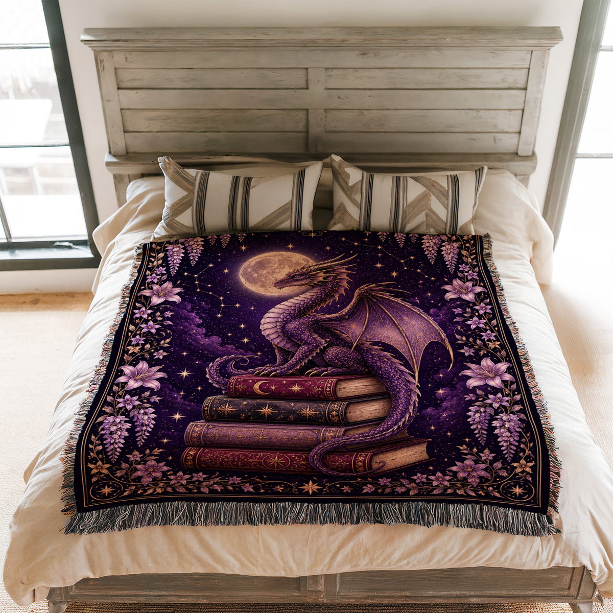 Violet Moon Dragon Blanket