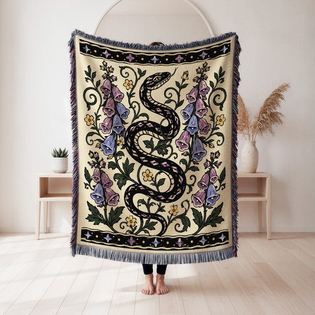 Serpent & Foxglove Garden Blanket