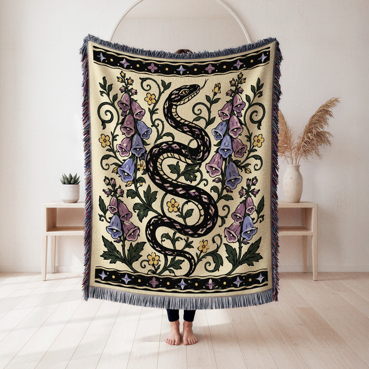 Serpent & Foxglove Garden Blanket