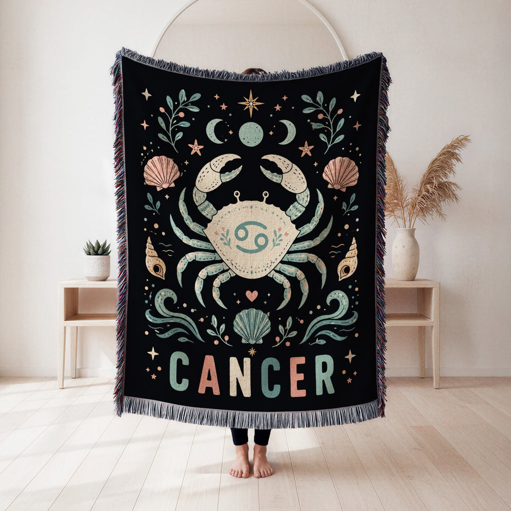 Cancer Celestial Crab Zodiac Blanket