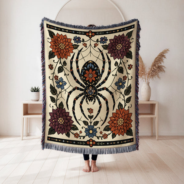 Spider & Dahlia Garden Blanket