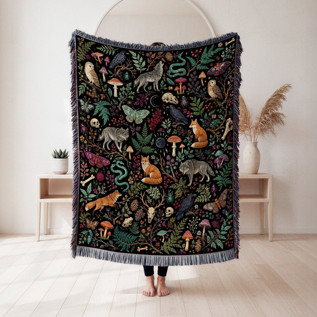 Midnight Woodland Curiosities Blanket