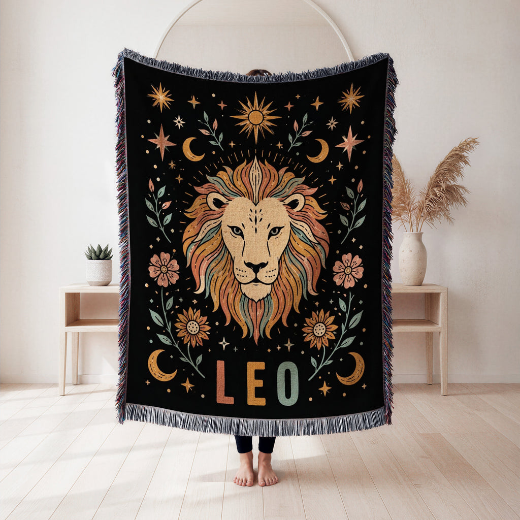 Leo Sunlit Lion Zodiac Blanket