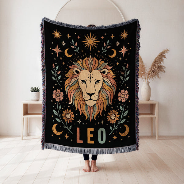 Leo Sunlit Lion Zodiac Blanket