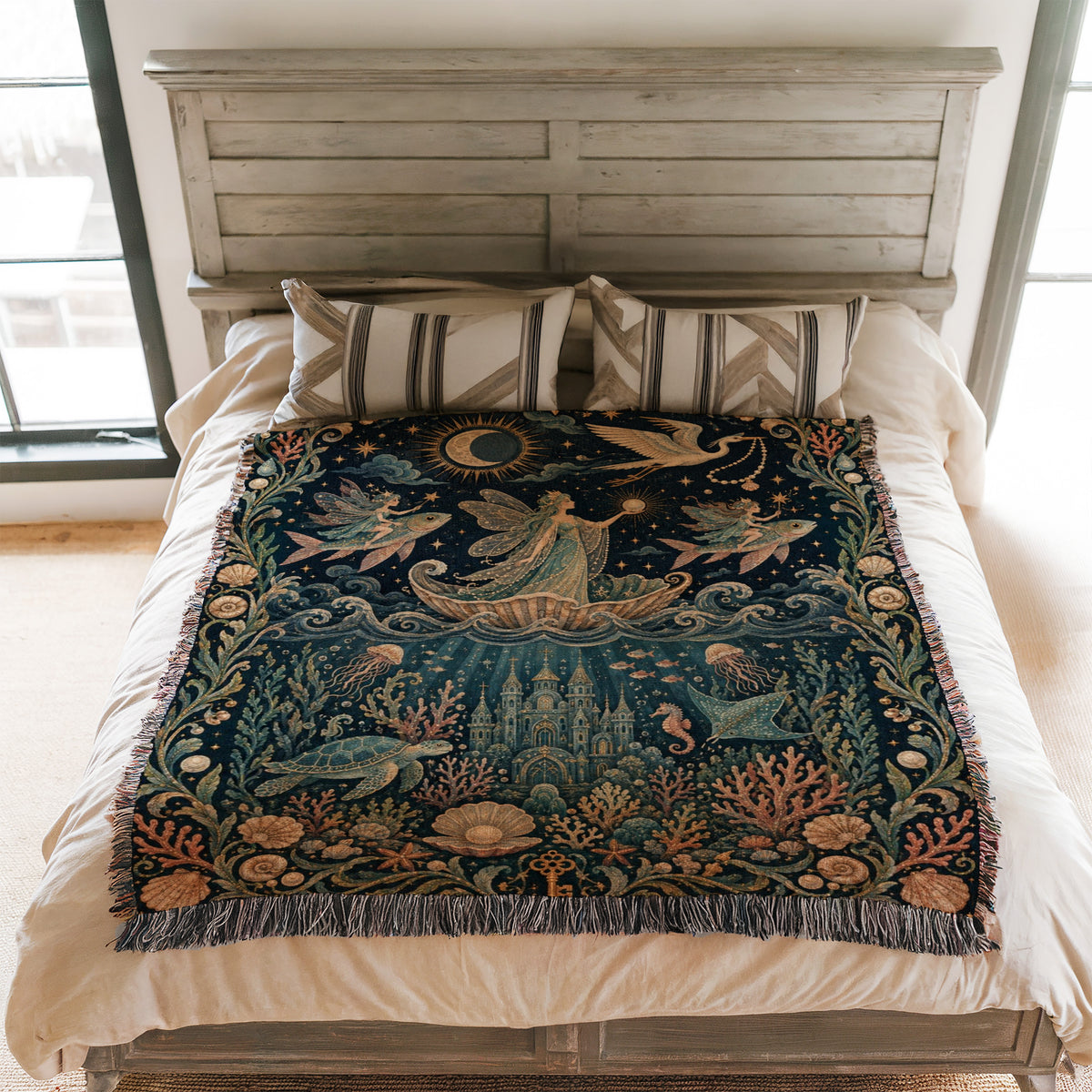 Moonlit Ocean Kingdom Fairy Blanket