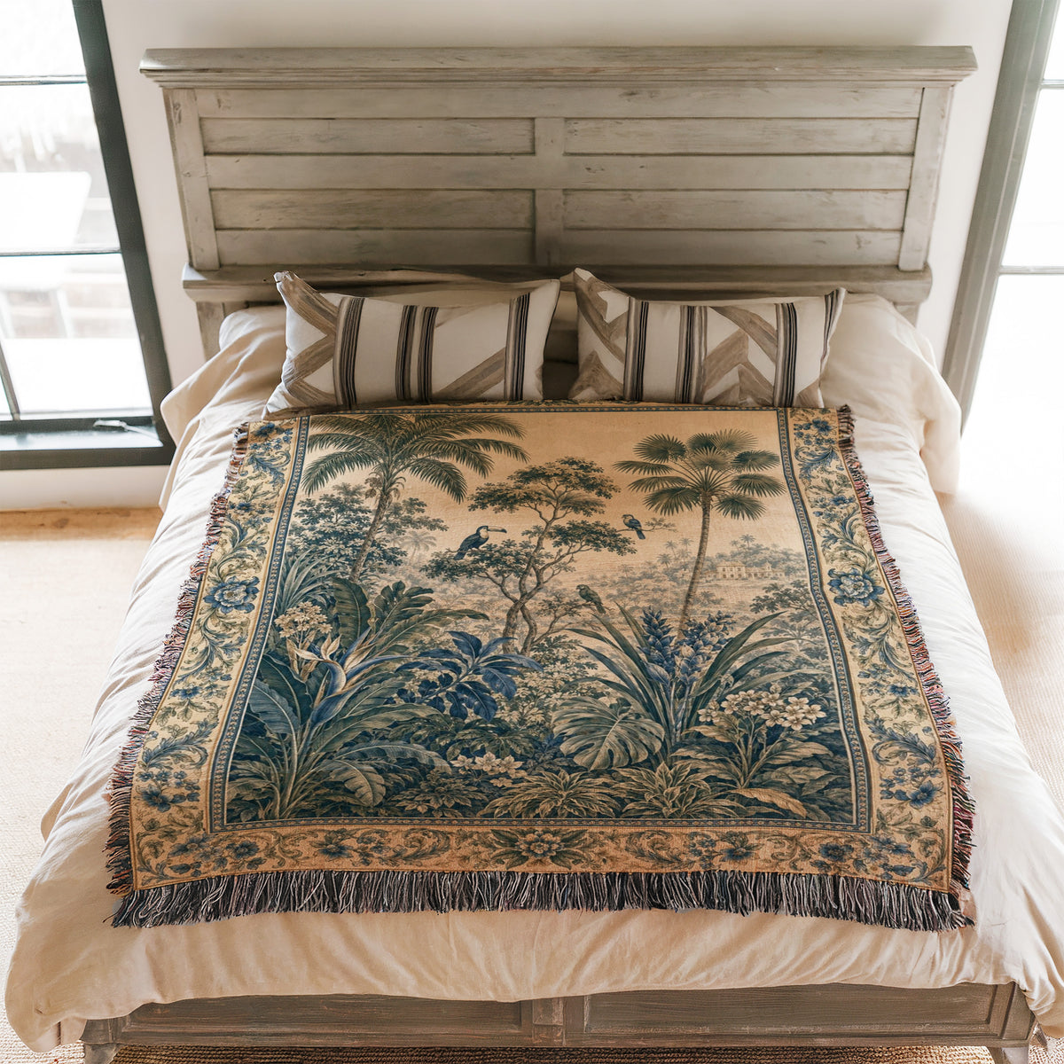 Blue Aviary Jungle Blanket