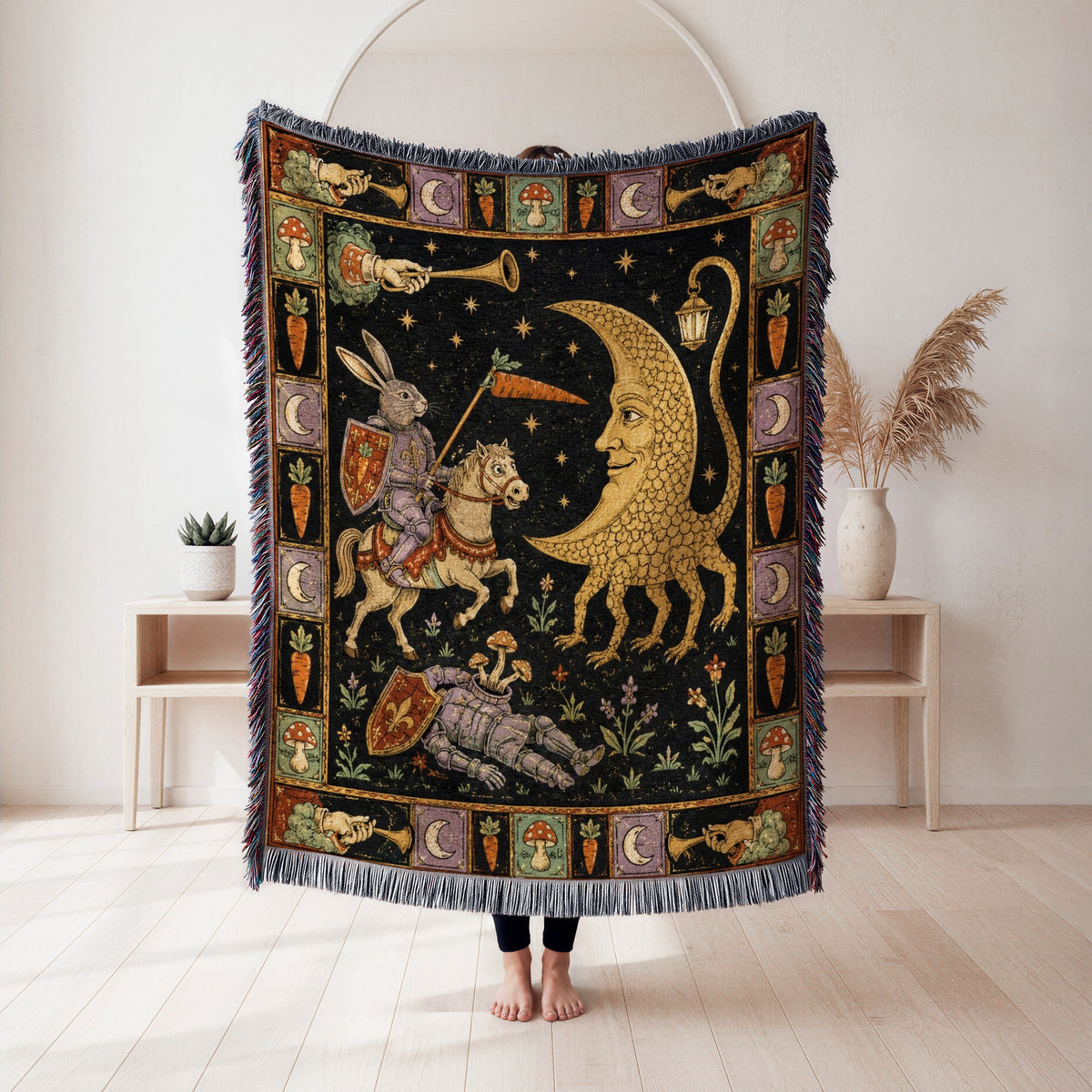 The Rabbit Knight & Moon Beast Blanket