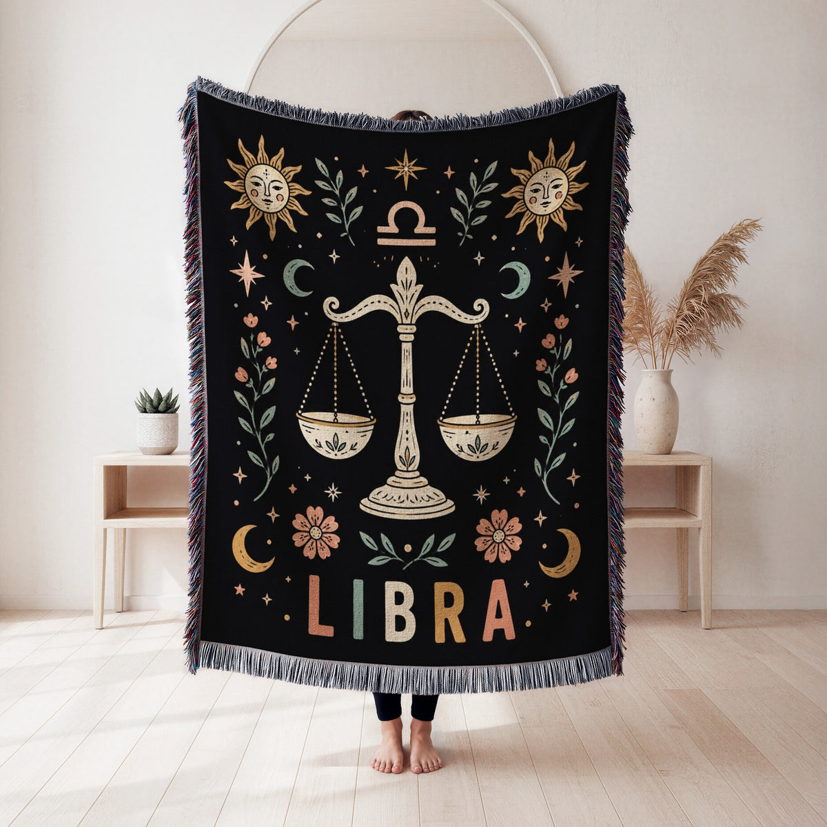 Libra Celestial Balance Scales Blanket