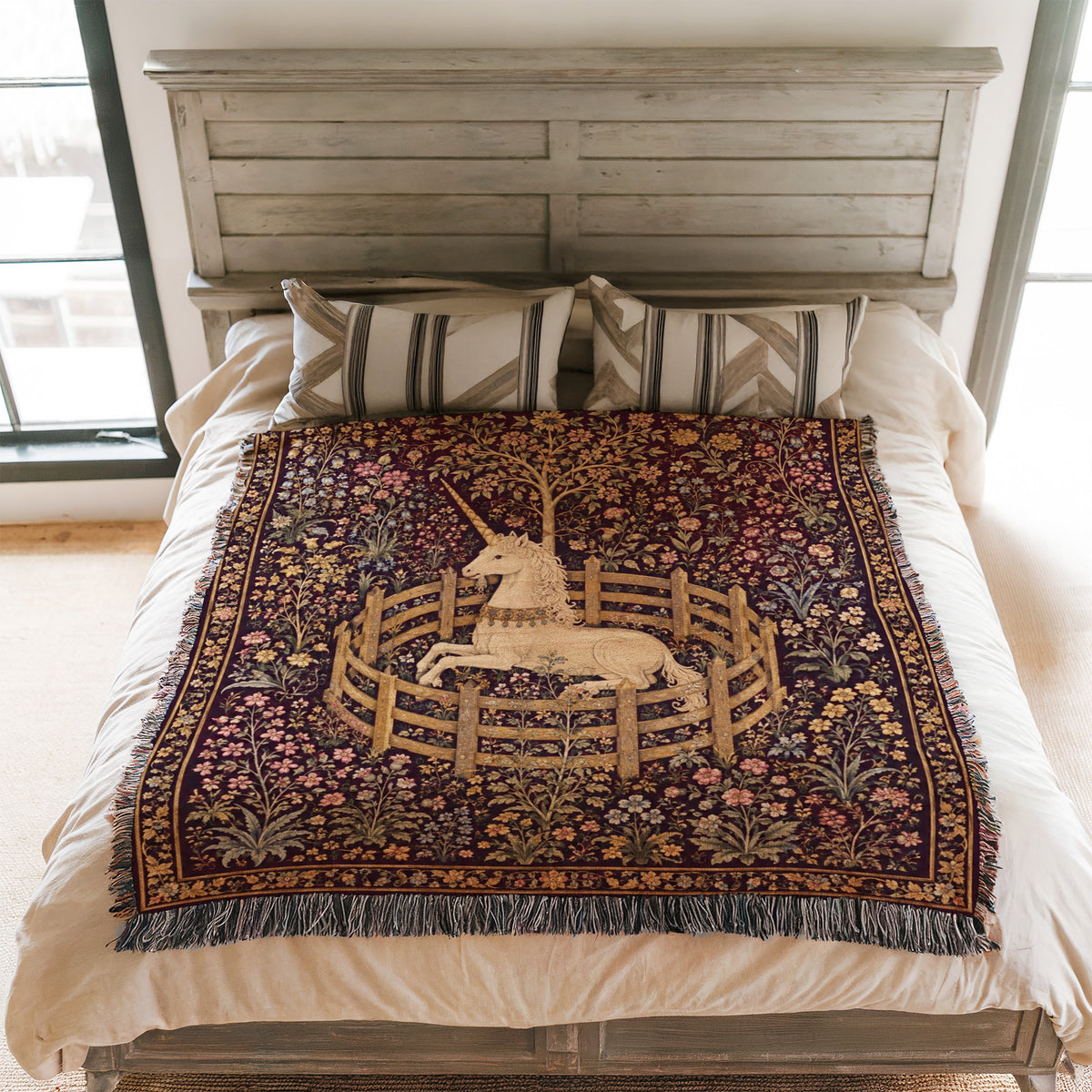 The Unicorn in the Walled Garden Blanket