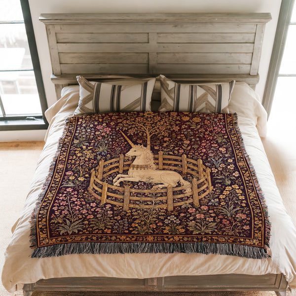 The Unicorn in the Walled Garden Blanket
