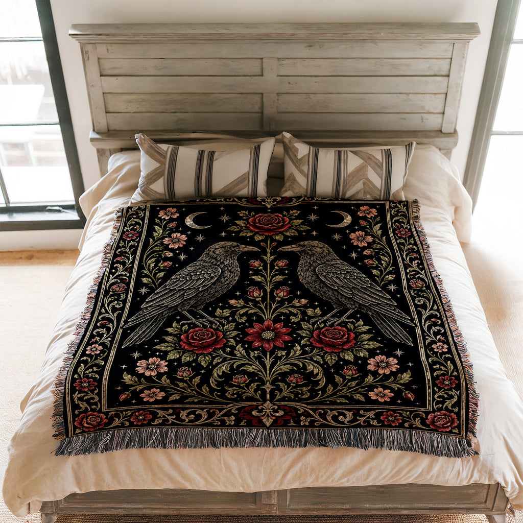 Ravens of the Rose Garden Blanket