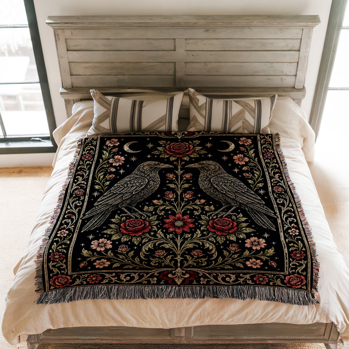 Ravens of the Rose Garden Blanket