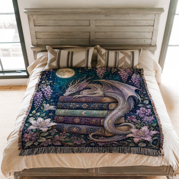 Sleeping Wisteria Dragon Library Blanket