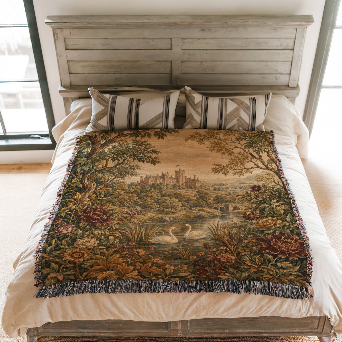 Swans of the Castle Lake Blanket